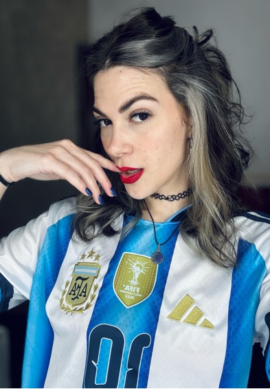 free video chat app — Paz from Argentina on a browser video call